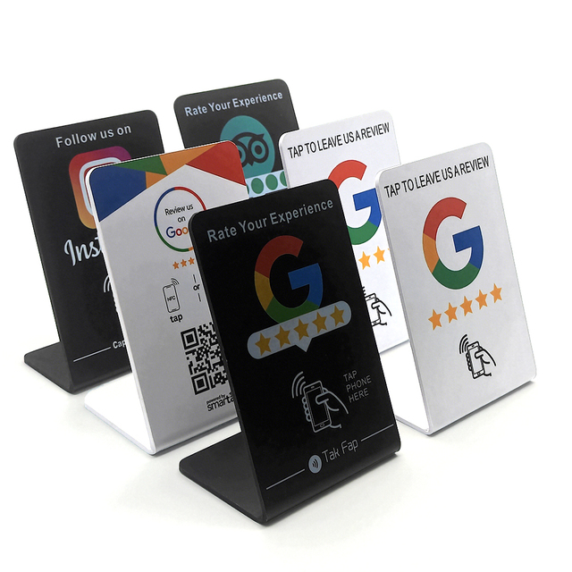 High Quality Restaurant L Shape Acrylic Table Qr Code Display Stand Ordering Nfc Menu Tag