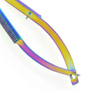 Micro ciseaux en acier inoxydable avec poignée à ressort pour une coupe précise des poils du visage, des narines et des sourcils - Product Image 3