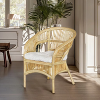 Fauteuil de loisirs modulaire Fabiano en rotin et bambou, fait main, moderne, capitonné, pour salon, appartement, chambre, hôtel - Origine Indonésie