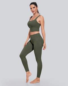 Pantalon de yoga taille haute en polyester spandex respirant pour femme motif solide sexy Leggings longs grande taille Logo personnalisé - Product Image 3