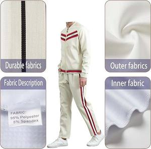 Survêtements décontractés pour hommes Combinaisons de jogging à manches longues Ensembles de survêtements Vestes de survêtement, 100% coton - Product Image 6