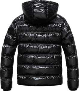 Veste matelassée légère à capuche pour homme, idéale pour la randonnée en extérieur, manteau d'hiver chaud, veste à bulles, gris marine et turquoise, vêtement d'extérieur rembourré et matelassé - Product Image 4