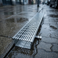 Caniveau de drainage linéaire dissimulé personnalisé en acier inoxydable 304, courbé, pour allée, extérieur, parc, propriétés anticorrosion