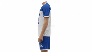 Uniformes de football pour hommes de haute qualité avec logo personnalisé, 100% polyester, séchage rapide, respirant, col en V, dernier design, ensembles de football - Product Image 5