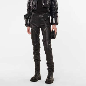 2025 Buena calidad Precio razonable Pantalones de cuero para mujer Nuevo diseño Precio barato Pantalones de cuero para mujer - Product Image 4