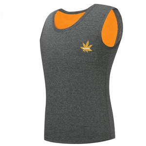 Otoño Invierno cálido polar con capucha cuello redondo Camiseta sin mangas de algodón de alta calidad ecológico Fitness sin mangas 180g camiseta lisa hombres - Product Image 3