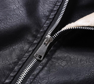 Chaqueta de Cuero Sintético Casual Estilo Urbano para Hombre, Cuello Alto, Detalle de Felpa, Letras, Resistente al Viento, Transpirable, Estilo Motociclista y Béisbol - Product Image 6