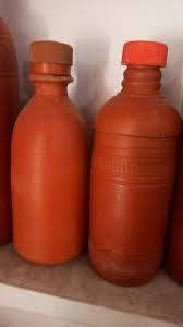 Botella de agua de arcilla de terracota hecha a mano clásica ecológica de primera calidad con tapa para uso en exteriores directamente del proveedor de la India - Product Image 3