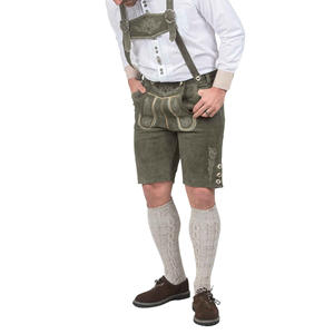Auténticos pantalones cortos de cuero alemán Lederhosen de 2 piezas Loden Green para Bavarian Oktoberfest 2025 Pantalones cortos de cuero de la mejor calidad - Product Image 3