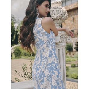 Mini vestido Blue Flora Dress ENZO & LEO Vintage Sweet Casual Style Marca local de gama alta de Vietnam - Product Image 4