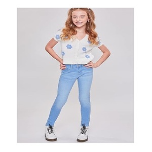Bangladesh Factory Direct Best Selling 100% Cotton Casual Denim Pants para niños Color sólido Botón Exportación Calidad Precio de fábrica - Product Image 5