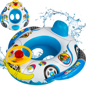 Voiture à pontons en plastique pour enfants avec volant, incluant des fonctions de vélo et de natation - Product Image 1