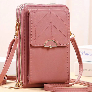 Elegante Portafoglio in Pelle con <span class=keywords><strong>Scomparti</strong></span> per Carte, <span class=keywords><strong>Borsa</strong></span> a <span class=keywords><strong>Tracolla</strong></span> con <span class=keywords><strong>Tre</strong></span> <span class=keywords><strong>Scomparti</strong></span> per Cellulare da Donna - Product Image 1