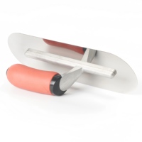 Manche en caoutchouc épandeur carrelage en acier inoxydable coulis flotteur finition béton Flexible bord rond plâtrage truelle