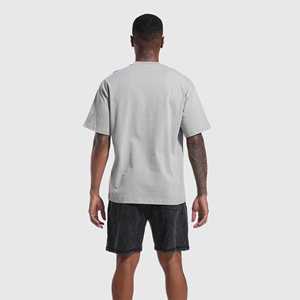 T-shirt décontracté à manches courtes pour homme, gris chiné clair, coupe ample oversize, col rond, basique et uni - Product Image 6