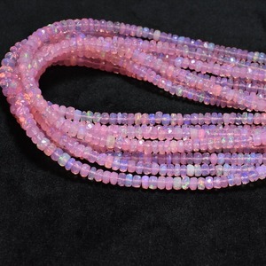Cuentas de Ópalo de Fuego Etíope AAA de 3-5 mm, Color Durazno/Rosa, Forma Rondelle Facetada, Certificadas por Terceros para la Fabricación de Joyas - Mehrajudin - Product Image 4