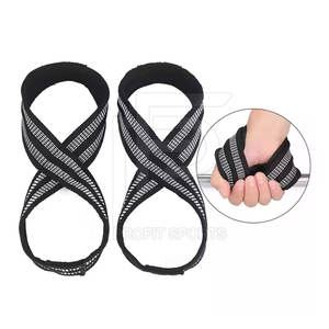 Logo personnalisé de haute qualité sangles de poignet en néoprène Figure 8 Design pour entraînement de gymnastique dynamophilie haltérophilie Fitness sécurité - Product Image 5