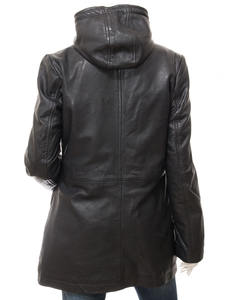 Abrigo de piel auténtica Parker para mujer, chaqueta de lona Safari con capucha, chaqueta Parka de piel para mujer - Product Image 5