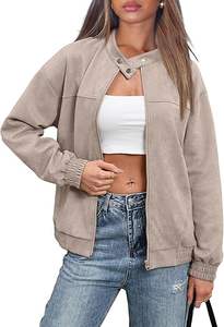 เสื้อแจ็คเก็ตบอมเบอร์มีซิปรูดแขนยาวสำหรับ2025เสื้อแจ็กเก็ตหนังพรีเมี่ยมสำหรับผู้หญิง - Product Image 4