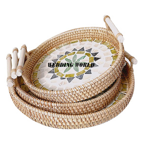 ถาดเสิร์ฟหวายแฟนซีพร้อมด้ามจับถาดเสิร์ฟหวายสไตล์คลาสสิก - Product Image 3