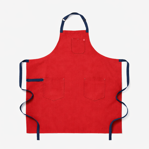 Bib Sleeveless <b>Apron</b> Canvas Orange Simple Style with Pockets Machine Washable Oil-Resistant Eco-Friendly for Cooking Daily Use - Product Image 4