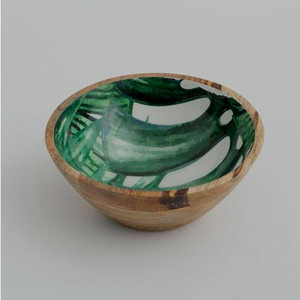 Haute qualité indien fait à la main nouveauté mangue bois bol de service émail imprimé Design pour mariage et décoration de la maison utilisation - Product Image 2