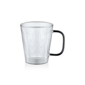 Taza de cerámica de vidrio borosilicato a rayas de 400 ml - Product Image 1