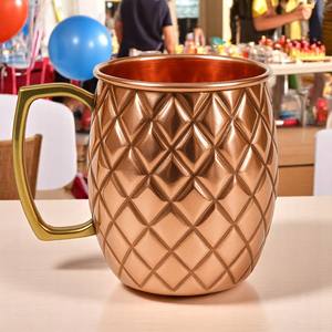 Vente en gros de mules de Moscou en cuivre de luxe mules écologiques en métal design pour boire mug martelé - Product Image 5