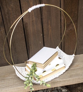 Revistero bohemio de macramé tejido a mano, organizador de algodón suave Natural para periódicos, libros, elegante soporte para revistas de macramé - Product Image 1