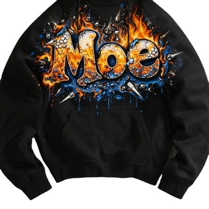 Sudaderas con Capucha Personalizadas al por Mayor con Diseño de Llamas para Hombre, Estilo Hip Hop, Sudadera con Capucha Gruesa y Elegante, Proveedor OEM ODM - Product Image 3