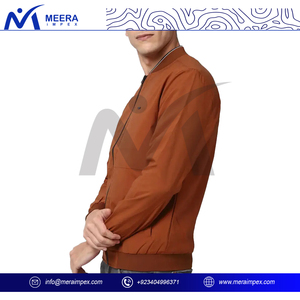 เสื้อแจ็คเก็ตบอมเบอร์ผู้ชายไซส์ XL สไตล์ไฮสตรีท สำหรับฤดูหนาว กันน้ำ น้ำหนักเบา ซิปยาวเต็มตัว คอตั้ง แขนเสื้อแบบริบ ทนทาน - Product Image 4
