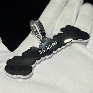 Sólido 925 plata esterlina VVS Moissanite colgante Baguette collares hebilla personalizada con diseño de letra joyería de estilo Hip Hop - Product Image 6