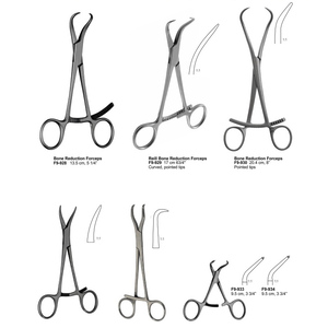 Pinces de réduction osseuse 13,5 cm, pinces de réduction osseuse Reill 17 cm, pointes courbées pointues Haase 16,5 cm pour fractures mandibulaires - Product Image 1