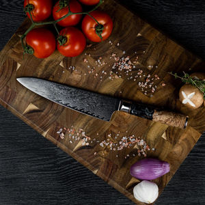 Couteau de chef moderne de qualité supérieure, personnalisé en gros, service OEM ODM, fait à la main, ambidextre, compatible lave-vaisselle, Damas - Product Image 3