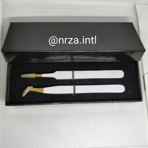 ชุดแหนบถอนคิ้วและขนตาสแตนเลสแต่ละชิ้นชุดต่อปลายโค้งไฟเบอร์และปลายแหลมปรับแต่งฉลากส่วนตัวได้ - Product Image 2