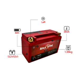 Maxline 12V 350CCA 8Ah มอเตอร์ไซค์ MX 08อุปกรณ์เสริมแบตเตอรี่ลิเธียมเหล็กฟอสเฟตอายุการใช้งานยาวนาน LiFePO4 - Product Image 3