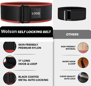 เข็มขัดยกน้ำหนักใช้ในยิมเข็มขัดหนังสำหรับยกน้ำหนักพร้อมหัวเข็มขัดสไตล์วิลสันเข็มขัดยกน้ำหนักแบบปักออกแบบได้ตามต้องการสำหรับยิม - Product Image 3