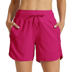 Short de bain taille haute pour femme personnalisable en tissu Oxford à séchage rapide respirant et confortable pour la salle de sport et les vêtements décontractés - Product Image 3