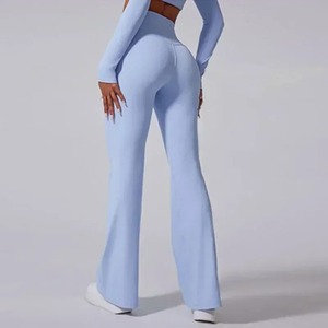 Best Selling XL High Waist Running Trousers for Women Customized Solid Plus Size Ladies' Pants Elastic Waist ODM/OEM Supply - Product Image 4