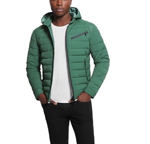 เสื้อแจ็กเก็ตแบบพองสำหรับผู้ชายใส่สบายมีฮู้ดและซิปสีล้วนมีสไตล์ - Product Image 2