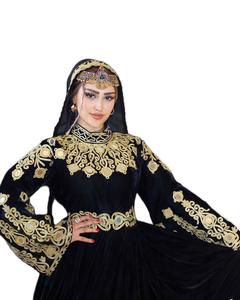 Afghani Women's Vintage Bohemian Chiffon Handmade Traditional Dress High Quality Maxi Length Eco-Friendly Natural Button All - Product Image 2