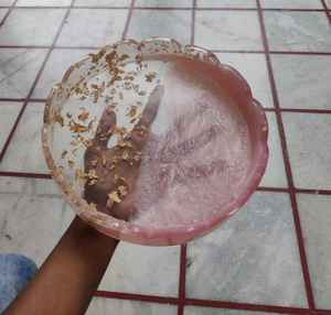 Nueva Bandeja de Servicio de Resina Moderna 2026 con Acabado Dorado y Asas, para Café, Té, Uso en Tocador, Plato con Acabado Brillante, Regalo de Boda - Product Image 4