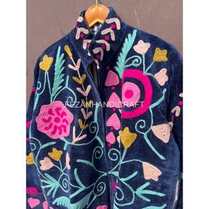 เสื้อแจ็คเก็ตผ้ากำมะหยี่ถักลายปักดอกไม้ซูซานี ผ้าฝ้าย สำหรับฤดูหนาว แบบยูนิเซ็กส์ - Product Image 4