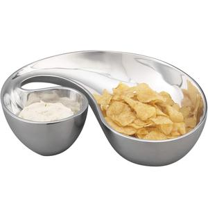 Elégant plateau à copeaux poli en forme de bateau Unique nouvelle assiette de service brillante pour chips dips élément décoratif pour les rassemblements - Product Image 3