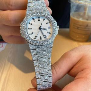 Estilo moderno certificado VVS Moissanite Diamond Index Dial Iced Out Hip Hop Reloj de pulsera mecánico automático Regalos de lujo de moda - Product Image 6