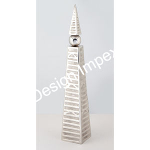 Torre de pilar de aluminio niquelado, decoración de mesa de escritorio para el hogar, modelo de torre de aluminio fundido, buen regalo de negocios, pisapapeles - Product Image 6