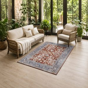 พรมเชนิลล์ลายเมดัลเลียนสีทองแดงแบบดั้งเดิม รุ่น LXDP-0085 จาก RUGS DEPOT สำหรับขายส่ง พิมพ์ลายดิจิทัล ซักเครื่องได้ ไม่ลื่น - Product Image 6
