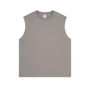 Camiseta sin mangas de poliéster y algodón ecológica, transpirable, de secado rápido, lavada, talla grande, para hombre, estilo deportivo, holgada, para verano, venta al por mayor - Product Image 6
