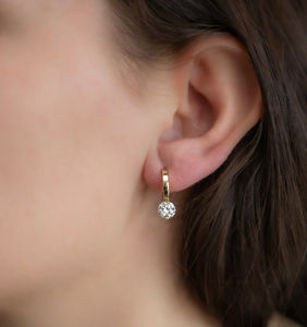 ต่างหูเพชรเข็มเงิน925สำหรับผู้หญิงต่างหูรูปทรงเรขาคณิตรูปทรงสี่เหลี่ยม - Product Image 3