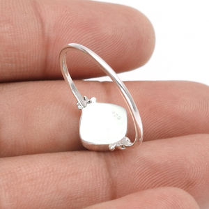 ชุดฝาแหวนรูปเบาะสีเทอร์ควอยซ์925อัญมณีธรรมชาติทำด้วยมือเครื่องประดับชั้นดีผู้ผลิตอินเดีย - Product Image 5